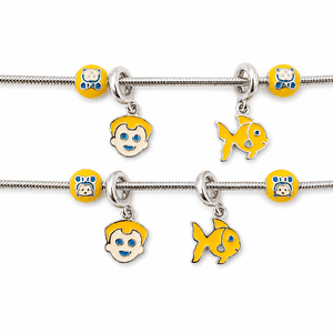 925 Sterling Silver Kids Charm Anklet with Boy <b>Face</b> and Fish Motifs High <b>Polish</b> Enamel Animal Style Jewelry Gift Daily Wear - Product Image 3