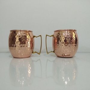 Taza de cobre martillado con asa de latón, hecha a mano, para beber, taza de cerveza Moscow Mule, para restaurante, bar, hotel, pedido al por mayor - Product Image 2
