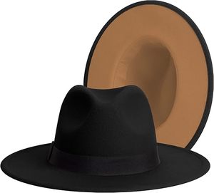 Chapeau Fedora Noir 100% Laine à Large Bord Unisexe Accessoire Formel Quatre Saisons 56-58CM Circonférence de Tête - Product Image 4