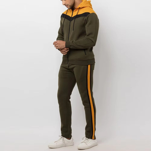 Custom Training Jogging Tracksuits for Men 100% High Quality Zipper Men's fleece Custom Logo Fashion Solid Color Men Tracksuit - Product Image 1