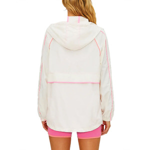 Chaqueta Cortavientos Ligera con Capucha para Mujer, Rosa y Blanca, Personalizable, de Secado Rápido, para Fitness y Running, con Cierre, OEM, Ropa Deportiva, Chaquetas para Hombre - Product Image 2