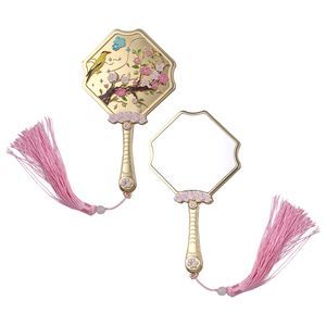 Miroir de Maquillage Portable Vintage Traditionnel Émaillé, Artisanat Métallique en Alliage de Zinc, LOGO Personnalisé, Conception Gratuite - Product Image 6