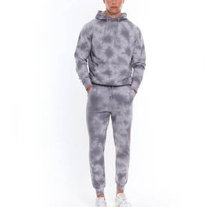 Men <b>Tie</b> <b>Dye</b> Tracksuit Hooded Full Length Sweatshirt Pants <b>Set</b> Casual Autumn Wear 100% Cotton Breathable Regular Fit - Product Image 1