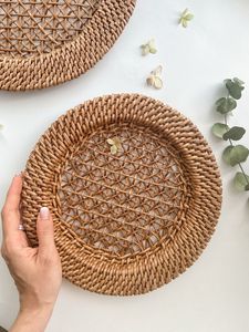 Attractive <b>Rattan</b> Plate With Round Body Perfect For Country Style Homes Farmhouse Interiors And Elegant <b>Dining</b> <b>Tables</b> - Product Image 6