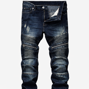 Jeans déchirés pour hommes, coupe skinny, style décontracté streetwear - Product Image 1