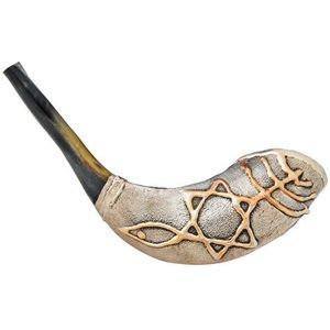 Shofar authentique en corne de bélier, instrument sonore traditionnel de culte, fait main, accessoire décoratif spirituel de qualité supérieure - Product Image 1