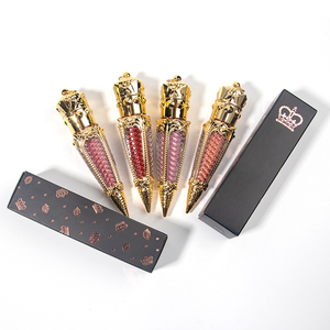 Non-Sticky High Pigment Long lasting <b>Lip</b> Gloss Unique Shaped Gold Crown Carrot <b>Lip</b> Tubes <b>Lip</b> Gloss Vendor - Product Image 3
