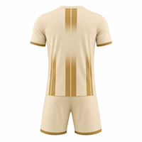 Ensemble de maillot de football pour homme WARPRO, manches courtes, col rond, dégradé doré, polyester, évacuation de l'humidité, coupe athlétique, toutes saisons