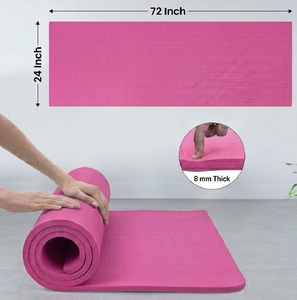 Tapis de yoga rectangulaire bleu en TPE, antidérapant, universel, pour exercices de fitness - Product Image 3