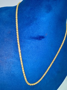 Chaîne en or massif 22 carats pour hommes et femmes, collier à maillons cylindriques en or jaune authentique, bijoux fins faits à la main en Inde, à porter au quotidien, cadeau - Product Image 2