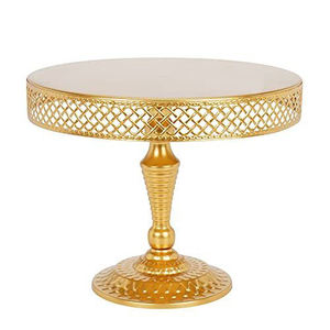 Elegant Gold Metal Cake Serving Stand Decorative Floral Dessert Display Plate for Home <b>Kitchen</b> Bakery Hotel and Restaurant - Product Image 3