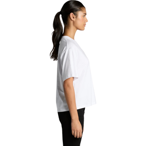 Camisetas de algodón de jersey para mujer con cuello en V, manga corta, ajuste relajado, estampado en el pecho, espalda lisa, casual, venta al por mayor, OEM personalizado - Product Image 4