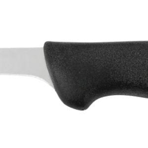 Couteaux à désosser à manche noir avec lame étroite argentée, poignée ergonomique incurvée et protège-doigts pour la découpe de viande et la boucherie - Product Image 2
