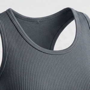 Ropa Deportiva Personalizada sin Costuras para Mujer, Top Deportivo Acanalado, Conjunto para Entrenamiento, Running, Yoga, Gimnasio, Ropa Atlética Femenina - Product Image 4