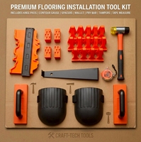 Kit de Instalación de Pisos Laminados HCToolS HC-7300, Juego de Herramientas Manuales Profesionales, 100 Espaciadores de Plástico, Bloque de Golpeo, Herramienta de Extracción con Mango