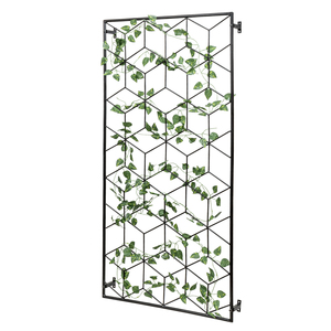 MyGift Enrejado de metal geométrico de 4 pies-Soporte de vid trepadora negra, acento de jardín - Product Image 1