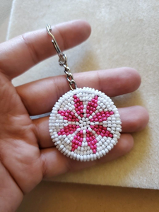 Customized Martini Glass Beaded Keychain Seed Bead Cocktail Drink Keyring Metal Lobster Clasp Handcrafted <b>Bag</b> <b>Charm</b> Accessory - Product Image 2