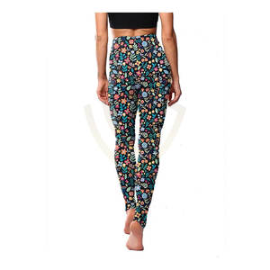 Leggings de yoga pour femmes, taille haute personnalisée, en tissu tricoté léger, avec un design uni tendance et une taille élastique - Product Image 3
