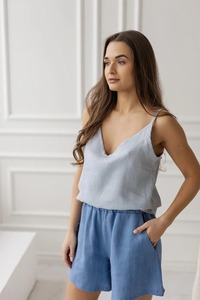 Women Cotton Camisole <b>Top</b> V Neck Sleeveless <b>Tank</b> <b>Top</b> | Lightweight Summer Casual Blouse | Medium Wholesale Custom Women Clothing - Product Image 5