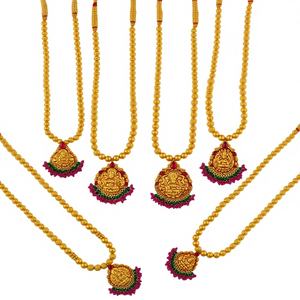 22k Solid Gold Long Necklace <b>Indian</b> Traditional Rani Haar Bridal Wedding <b>Jewelry</b> Necklace <b>Set</b> With Pendant - Product Image 1