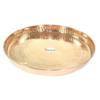 Thali-Juego de platos, cuencos, cucharas y vasos de cobre puro, de lujo Juego de Thali tradicional, muy bueno para la salud