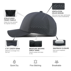 Casquettes de baseball unies à 6 panneaux, tendance et très vendues, casquettes brodées personnalisées, casquettes pour hommes, casquettes de camionneur imperméables - Product Image 4