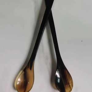 Best Selling <b>Small</b> Buffalo Horn Eco-Friendly <b>Mirror</b> Flatware Set for Home Kitchen Serving Salad Coffee Tea Manufactured India - Product Image 1