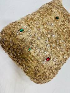 Luxury Imported Tulle <b>Fabric</b> with Hand Bead Embroidery <b>for</b> Bridal Wear Lehengas Gowns & Fashion Apparel - Product Image 2