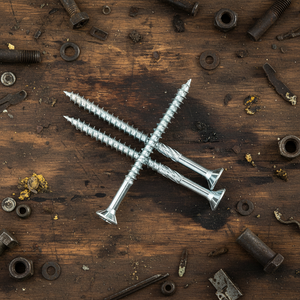 Vis autotaraudeuses à tête plate en acier au carbone nickelé, oxyde noir, classe 4.8 6.8, filetage grossier, qualité industrielle (pouces/métrique) - Product Image 1