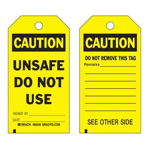 Étiquettes de prévention des accidents flexibles Brady UNSAFE DO NOT USE pour la sécurité des équipements - Product Image 3