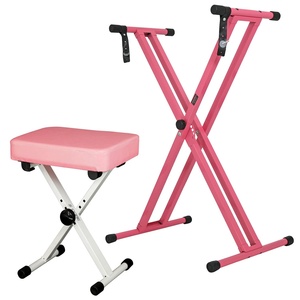 5 Core Keyboard Stand Piano <b>Bench</b> Combo Adjustable Key Board Stands 3" <b>Padded</b> Musician Chair Set - Product Image 1