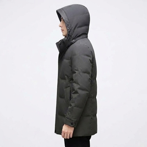 Veste d'hiver rembourrée à capuche pour homme, fermeture éclair sur le devant, vêtements décontractés pour l'extérieur, fabricant de vêtements sur mesure - Product Image 3