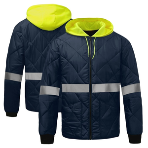 Chaqueta de Trabajo Reflectante de Invierno con Impresión Personalizada al por Mayor, con Luz LED Intermitente, 100% Poliéster, Ropa de Trabajo de Alta Visibilidad para Hombre - Product Image 3