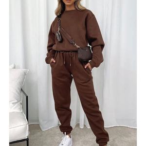 2024 hiver personnalisé survêtements blanc confortable cordon femme survêtement coton et polyester pantalons de survêtement costumes femmes - Product Image 2