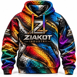 ZIAKOT INDUSTRY <b>Men's</b> Rainbow Snake Print <b>Hoodie</b> Pullover Hooded Sweatshirt with Pocket Graphic Streetwear pakistan Manufacturer - Product Image 2