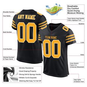 Maillots de football américain de qualité supérieure en gros, impression numérique, 100 % polyester, manches courtes, grandes tailles, respirants, pour le sport - Product Image 2