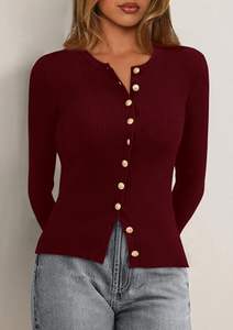 Cárdigan de Punto de Alta Calidad para Mujer, 70% Lana, 30% Cachemira, Diseño con Botones, Transpirable, Antiencogimiento, Largo e Informal - Product Image 6