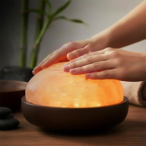 Lampe de sel himalayenne en forme de dôme au design élégant, décoration d'intérieur, éclairage d'ambiance - Product Image 3