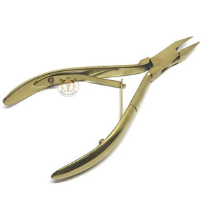 Gold Plated Professional Cuticle Nipper Double Spring Heavy Duty <b>Nail</b> Clipper for Manicure Pedicure Salon Tools - Product Image 2