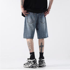 Wholesale 2026 High Quality Men Knee Length 100% Washed Denim <b>Jeans</b> Shorts custom logo oem service - Product Image 6