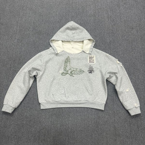 High-Quality Heavyweight 100% Cotton Men’s Custom Logo Distressed Hoodie with DTG Print, Double-Layer Hood and Boxy Fit Design - Product Image 1