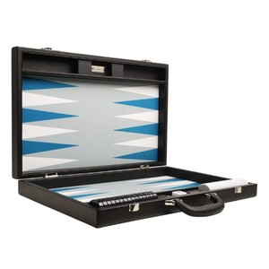 Luxury Leather Backgammon Set <b>Large</b> Board Game 15 Inch Portable Travel Leather Backgammon Table Case with Dice for Adults <b>Gift</b> - Product Image 4
