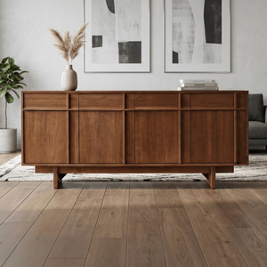 Commode en bois Zevan écologique avec finition naturelle, table de toilette en bois massif artisanale pour projets hôteliers et d'appartements - Product Image 3