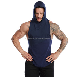 Camiseta Deportiva de Gimnasio Personalizada de Alta Calidad para Hombre 2022, Chaleco Deportivo sin Mangas con Capucha de Secado Rápido para Correr en Verano, Transpirable y para Fitness - Product Image 1