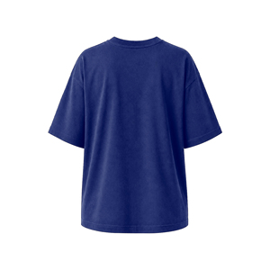 เสื้อยืดลายทางบล็อกสีสำหรับผู้หญิง เสื้อยืดคอกลมแขนสั้นทรงโอเวอร์ไซส์สำหรับสวมใส่ในฤดูร้อนแบบลำลอง - Product Image 3