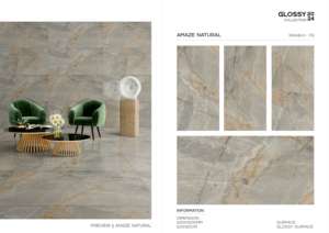 Carreaux de porcelaine polis et émaillés 600x1200mm, grand format, haute brillance, pour sols et murs, pour espaces intérieurs haut de gamme - Product Image 6