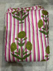 Nouveau design, tissu pour vêtements en coton 100% biologique et écologique, multicolore, imprimé à la main par sérigraphie florale, pour la décoration de la maison et les sacs - Product Image 4