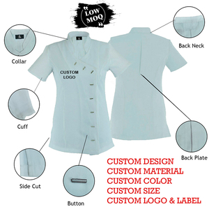 Hot Selling Custom logo High Quality Thai Massage Beauty Industry Salon Workwear Women Tunic Spa Uniform for Lady Medical Scrubs - Product Image 4