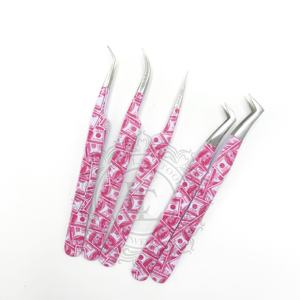 Pince à cils à pointe argentée pour revêtement en papier Dollars Pince à épiler solide Pince à épiler en acier inoxydable de haute qualité Étiquette personnalisée acceptée - Product Image 6