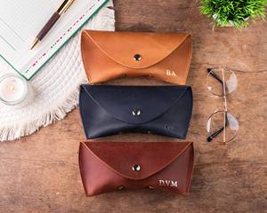 Handmade Genuine Leather <b>Glasses</b> Protector Slim Cowhide Pouch Luxury Vintage <b>Reading</b> Eyewear Case Cover Bag LGC-0115 - Product Image 5